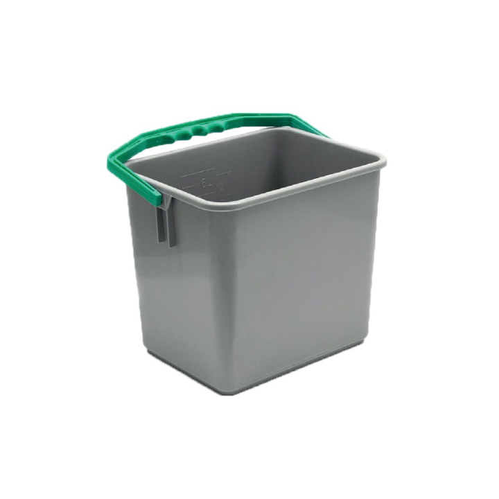 Seau One Fred / Ariane - Gris et anse verte - 6L