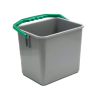 Seau One Fred / Ariane - Gris et anse verte - 6L