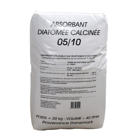 Absorbant diatomée calcinée - Sac de 40L
