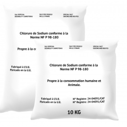 Sel de déneigement - Clhorure de sodium - Sac de 10kg