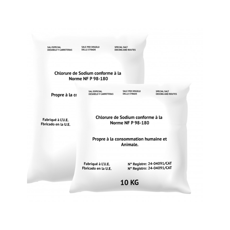 Sel de déneigement - Clhorure de sodium - Sac de 10kg
