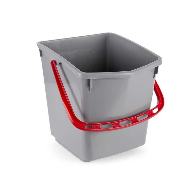 Seau One Fred / Ariane - Gris et anse rouge - 15L