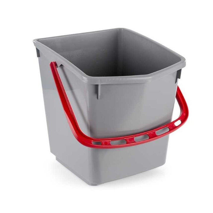 Seau One Fred / Ariane - Gris et anse rouge - 15L