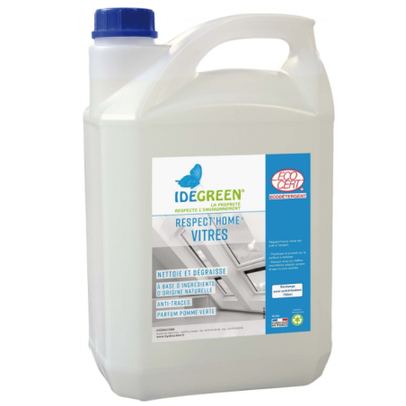 Respect'Home Vitres - Nettoyant vitres et surfaces PAE - Bidon 5L