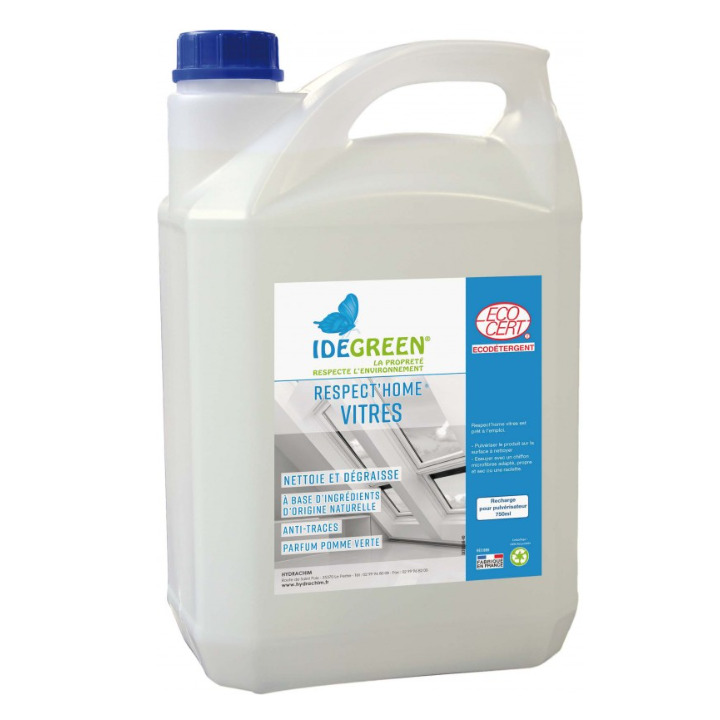 Respect'Home Vitres - Nettoyant vitres et surfaces PAE - Bidon 5L
