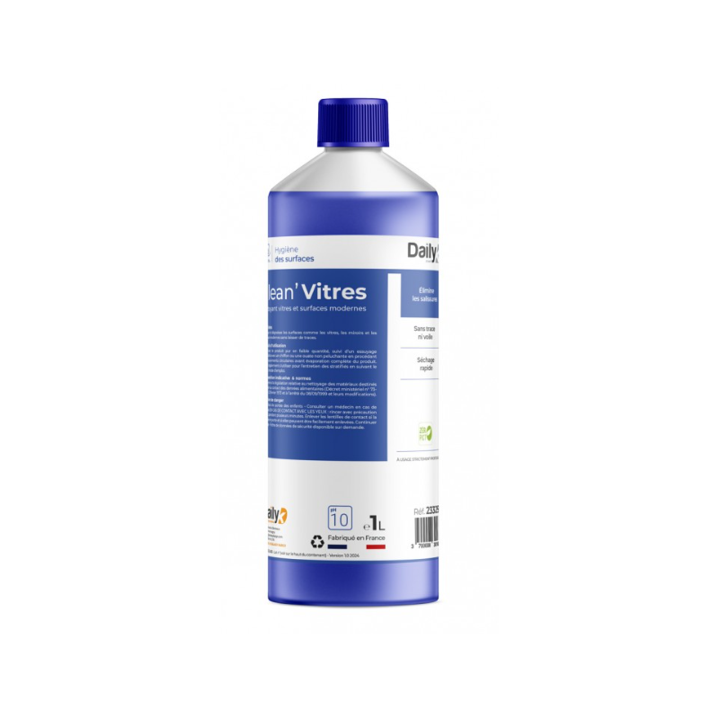 Klean' Vitres - Nettoyant vitres et surfaces PAE - Bidon 1L