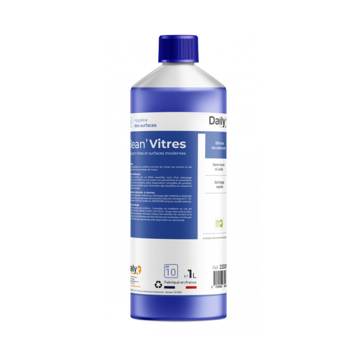 Klean' Vitres - Nettoyant vitres et surfaces PAE - Bidon 1L