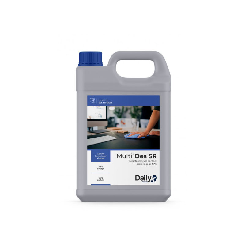 Multi' Des SR - Désinfectant de surfaces sans rinçage PAE - Bidon 5L