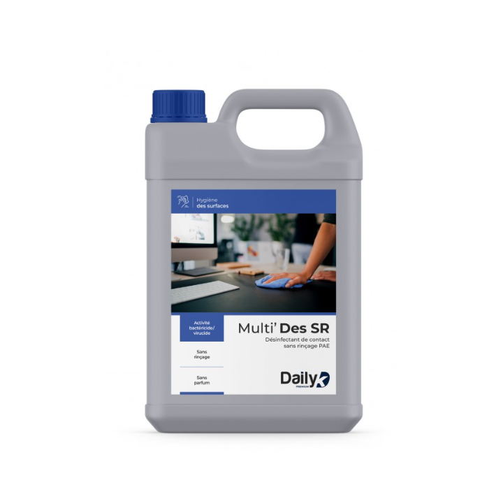 Multi' Des SR - Désinfectant de surfaces sans rinçage PAE - Bidon 5L