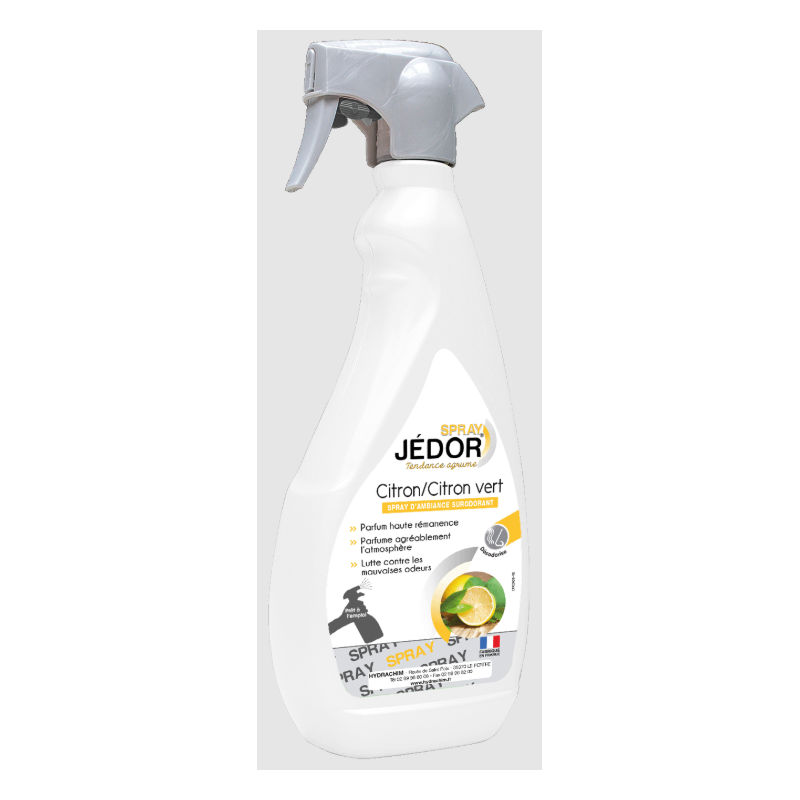 Spray jedor - Spray d'ambiance surodorant - Parfum Citron - Spray 500ml