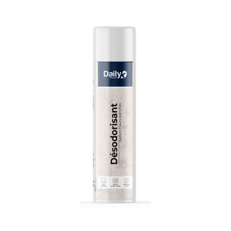 Désodorisant d'ambiance - Sans retombée - Parfum Fleurs blanches -  Aérosol 750ml