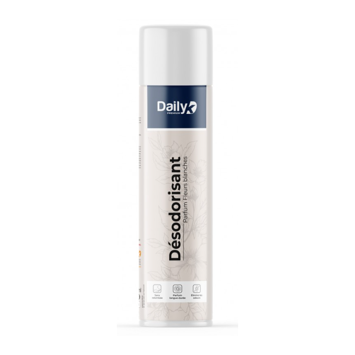 Désodorisant d'ambiance - Sans retombée - Parfum Fleurs blanches -  Aérosol 750ml