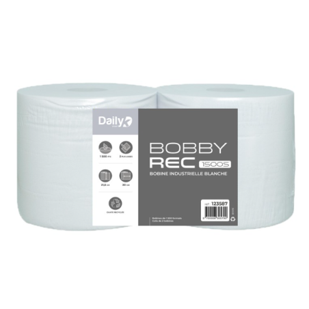 Bobbyrec blanc 1500S - Lot de 2 rouleaux