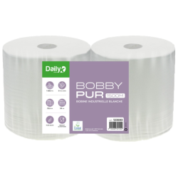 Bobbypure blanc 1500M - Lot de 2 rouleaux