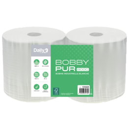 Bobbypure blanc 800G - Lot de 2 rouleaux