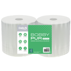 Bobbypure blanc 800G - Lot de 2 rouleaux