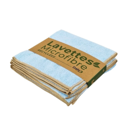 Lavette microfibre bleu - 38 X 38cm - Sachet de 5