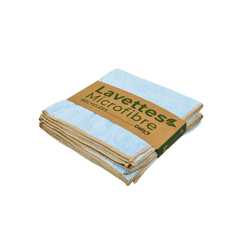 Lavette microfibre bleu - 38 X 38cm - Sachet de 5