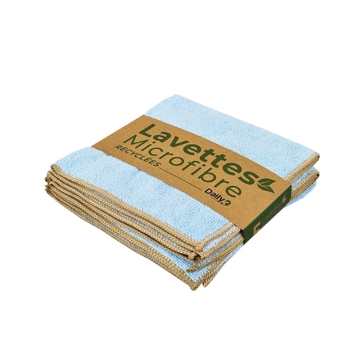 Lavette microfibre bleu - 38 X 38cm - Sachet de 5