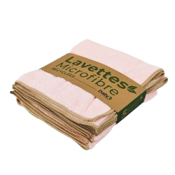 Lavette microfibre rouge - 38 X 38cm - Sachet de 5