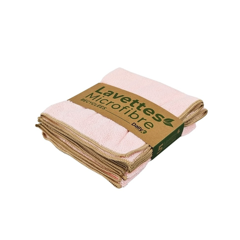 Lavette microfibre rouge - 38 X 38cm - Sachet de 5