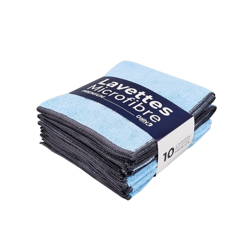 DK Multi - Lavette microfibre multi-usage bleu - 38 X 38cm - Sachet de 10