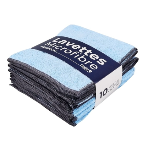 DK Multi - Lavette microfibre multi-usage bleu - 38 X 38cm - Sachet de 10