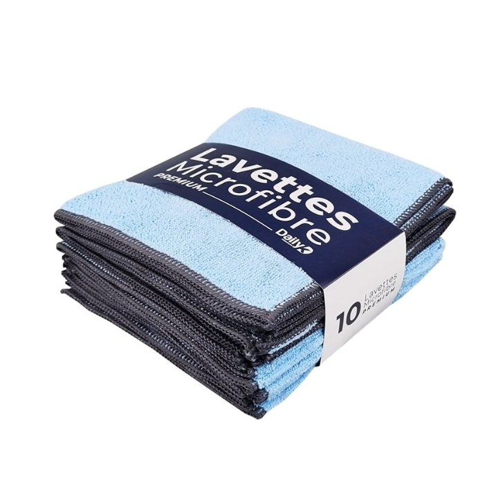 DK Multi - Lavette microfibre multi-usage bleu - 38 X 38cm - Sachet de 10