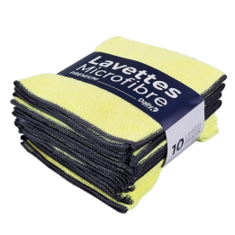 DK Multi - Lavette microfibre multi-usage jaune - 38 X 38cm - Sachet de 10
