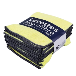 DK Multi - Lavette microfibre multi-usage jaune - 38 X 38cm - Sachet de 10