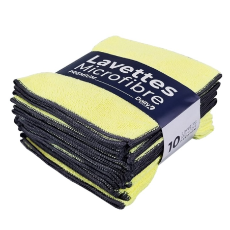 DK Multi - Lavette microfibre multi-usage jaune - 38 X 38cm - Sachet de 10
