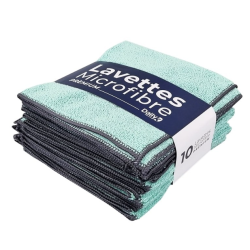 DK Multi - Lavette microfibre multi-usage vert - 38 X 38cm - Sachet de 10