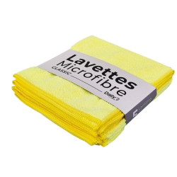 Lavette microfibre multi-usage jaune - 38 X 38cm - Sachet de 5