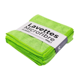 Lavette microfibre multi-usage vert - 38 X 38cm - Sachet de 5
