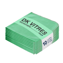 DK Vitres - Lavette microfibre spéciale vitres - 38 X 38cm - Sachet de 10