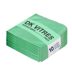 DK Vitres - Lavette microfibre spéciale vitres - 38 X 38cm - Sachet de 10