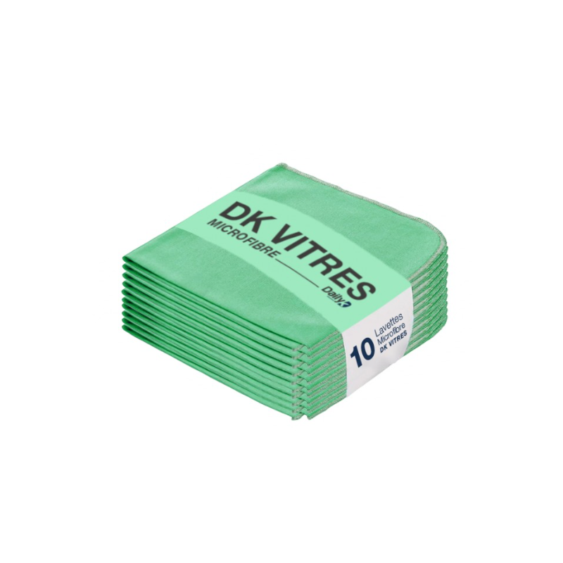 DK Vitres - Lavette microfibre spéciale vitres - 38 X 38cm - Sachet de 10