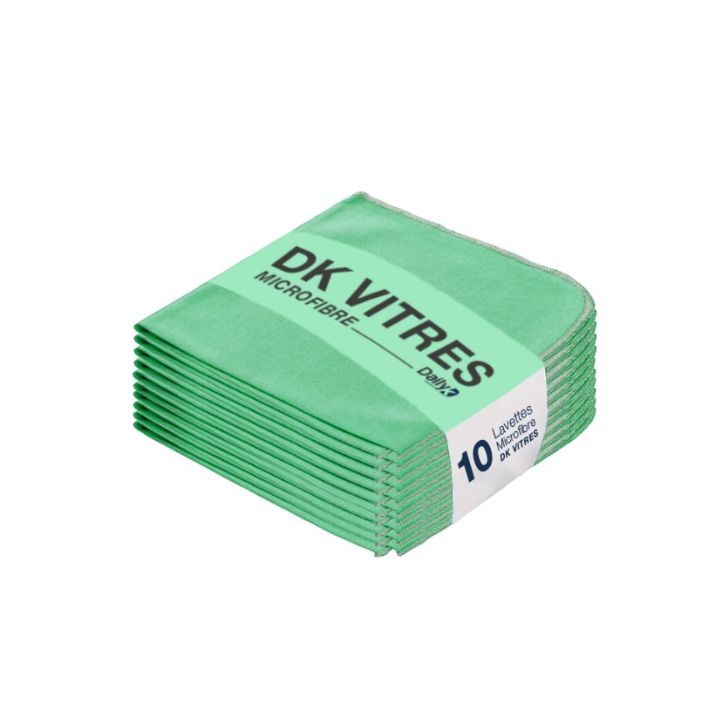 DK Vitres - Lavette microfibre spéciale vitres - 38 X 38cm - Sachet de 10