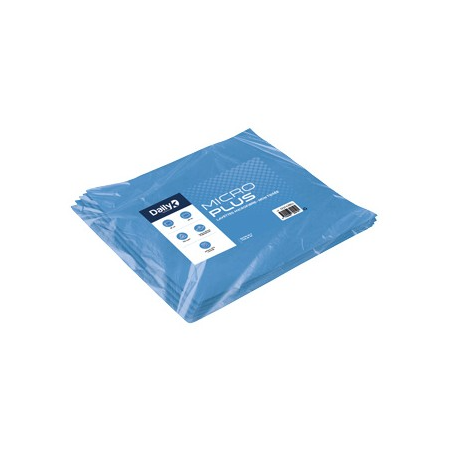 Microplus - Lavette microfibre non tissée bleu - 35 X 40cm - Sachet de 5