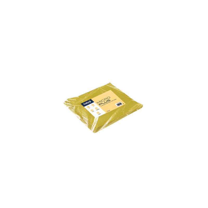 Microplus - Lavette microfibre non tissée jaune - 35 X 40cm - Sachet de 5