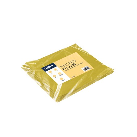 Microplus - Lavette microfibre non tissée jaune - 35 X 40cm - Sachet de 5