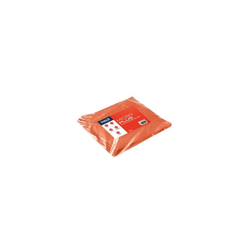 Microplus - Lavette microfibre non tissée rouge - 35 X 40cm - Sachet de 5