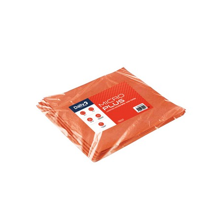 Microplus - Lavette microfibre non tissée rouge - 35 X 40cm - Sachet de 5