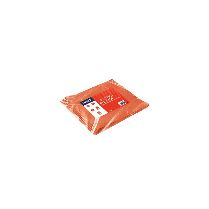 Microplus - Lavette microfibre non tissée rouge - 35 X 40cm - Sachet de 5