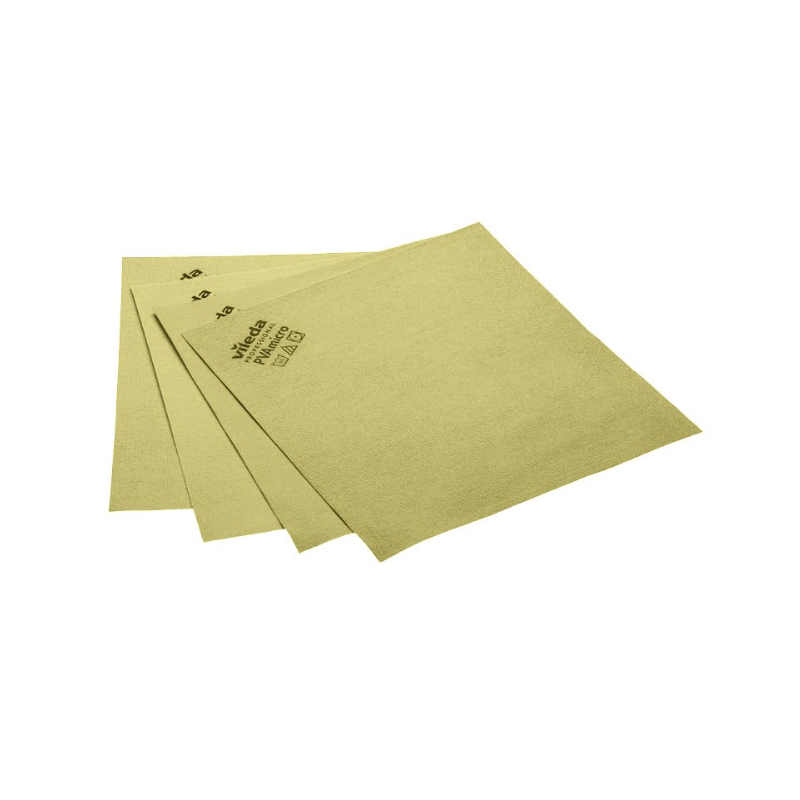 PVA Micro - Lavette microfibre technique jaune - 38 X 35cm - Sachet de 5