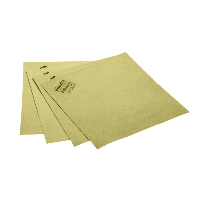 PVA Micro - Lavette microfibre technique jaune - 38 X 35cm - Sachet de 5