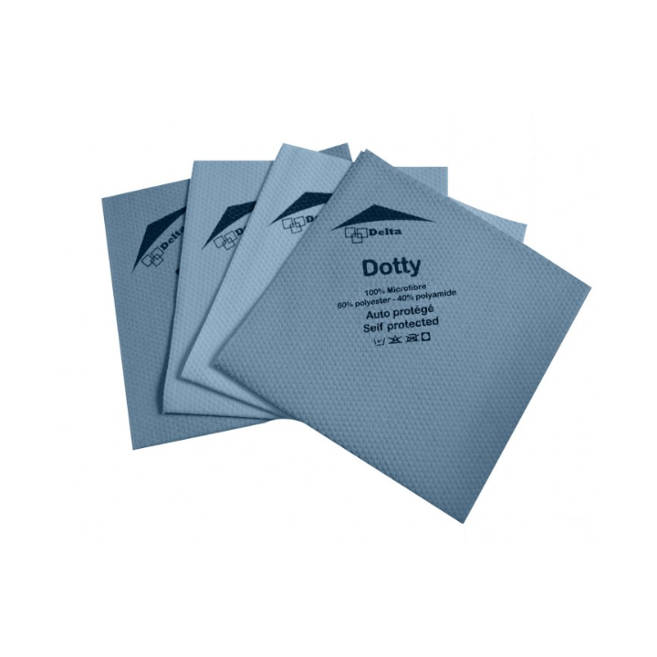 Dotty - Lavette microfibre non tissée bleu - 40 X 40cm - Sachet de 5