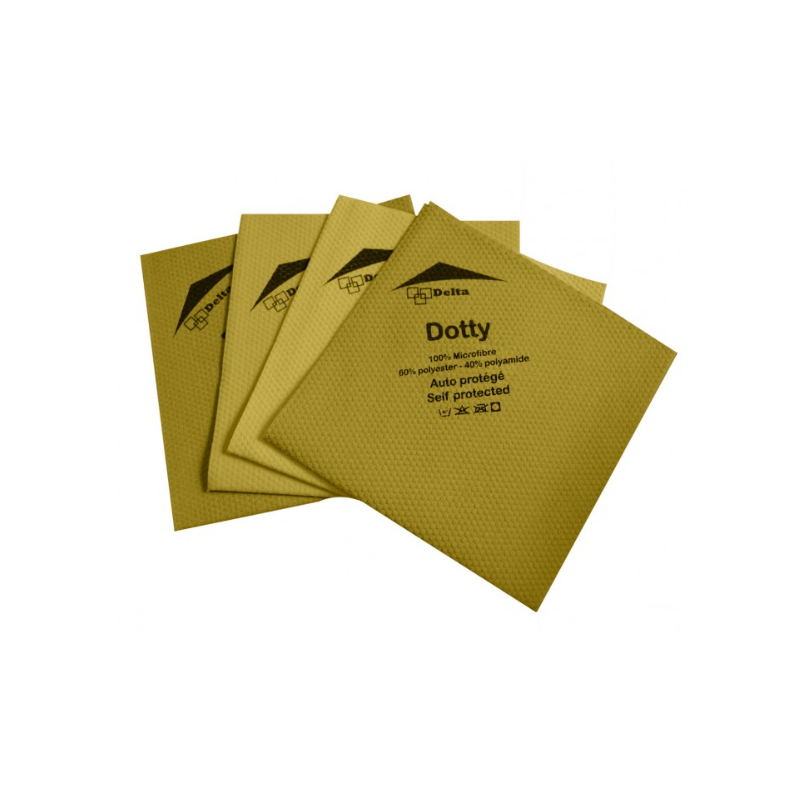 Dotty - Lavette microfibre non tissée jaune - 40 X 40cm - Sachet de 5