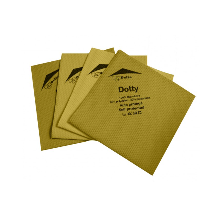 Dotty - Lavette microfibre non tissée jaune - 40 X 40cm - Sachet de 5