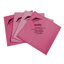 Dotty - Lavette microfibre non tissée rose - 40 X 40cm - Sachet de 5